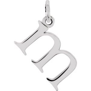 Sterling Silver Lowercase Initial m 16" Necklace Siddiqui Jewelers
