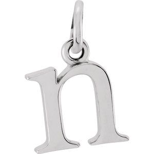 Sterling Silver Lowercase Initial n 16" Necklace Siddiqui Jewelers