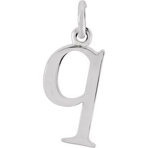 Sterling Silver Lowercase Initial Q Pendant Siddiqui Jewelers