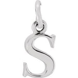 Sterling Silver Lowercase Initial s 16" Necklace Siddiqui Jewelers