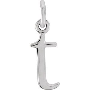 Sterling Silver Lowercase Initial T Pendant Siddiqui Jewelers