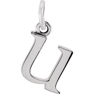 Sterling Silver Lowercase Initial u 16" Necklace Siddiqui Jewelers