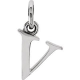 Sterling Silver Lowercase Initial V Pendant Siddiqui Jewelers