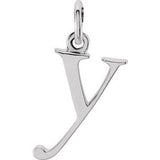 Sterling Silver Lowercase Initial Y Pendant Siddiqui Jewelers