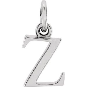 Sterling Silver Lowercase Initial z 16" Necklace Siddiqui Jewelers