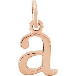 18K Rose Gold-Plated Sterling Silver Lowercase Initial a Pendant Siddiqui Jewelers