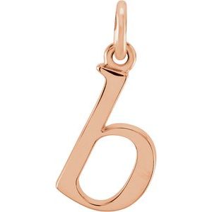 18K Rose Gold-Plated Sterling Silver Lowercase Initial b Pendant Siddiqui Jewelers
