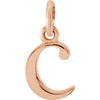 18K Rose Gold-Plated Sterling Silver Lowercase Initial C Pendant Siddiqui Jewelers
