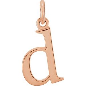 18K Rose Gold-Plated Sterling Silver Lowercase Initial D Pendant Siddiqui Jewelers