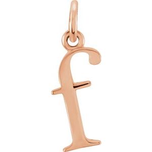 18K Rose Gold-Plated Sterling Silver Lowercase Initial F Pendant Siddiqui Jewelers