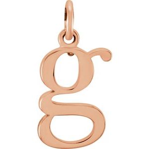 18K Rose Gold-Plated Sterling Silver Lowercase Initial G Pendant Siddiqui Jewelers
