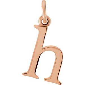 18K Rose Gold-Plated Sterling Silver Lowercase Initial H Pendant Siddiqui Jewelers