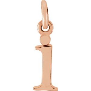 18K Rose Gold-Plated Sterling Silver Lowercase Initial I Pendant Siddiqui Jewelers
