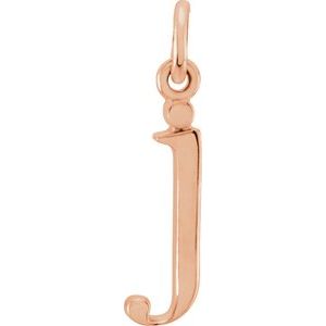 18K Rose Gold-Plated Sterling Silver Lowercase Initial J Pendant Siddiqui Jewelers