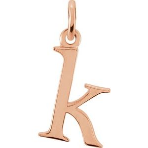 18K Rose Gold-Plated Sterling Silver Lowercase Initial K Pendant Siddiqui Jewelers