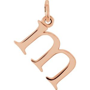 18K Rose Gold-Plated Sterling Silver Lowercase Initial M Pendant Siddiqui Jewelers
