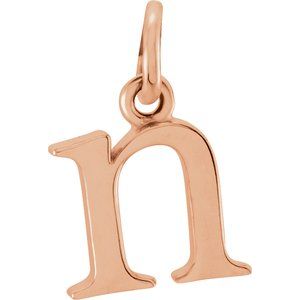 18K Rose Gold-Plated Sterling Silver Lowercase Initial n Pendant Siddiqui Jewelers
