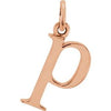 18K Rose Gold-Plated Sterling Silver Lowercase Initial P Pendant Siddiqui Jewelers