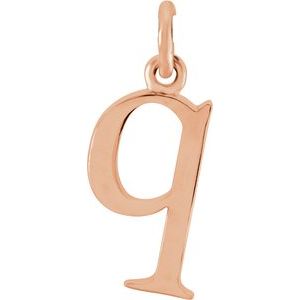 18K Rose Gold-Plated Sterling Silver Lowercase Initial Q Pendant Siddiqui Jewelers
