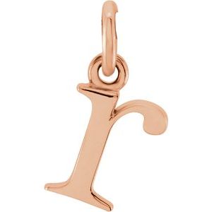 18K Rose Gold-Plated Sterling Silver Lowercase Initial R Pendant Siddiqui Jewelers