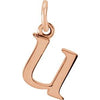18K Rose Gold-Plated Sterling Silver Lowercase Initial U Pendant Siddiqui Jewelers