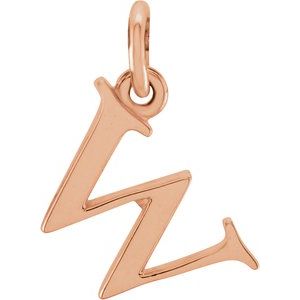 18K Rose Gold-Plated Sterling Silver Lowercase Initial W Pendant Siddiqui Jewelers