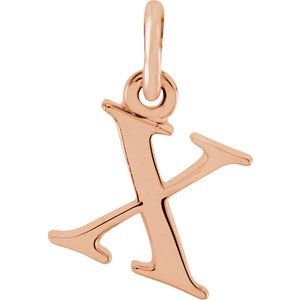 18K Rose Gold-Plated Sterling Silver Lowercase Initial x Pendant Siddiqui Jewelers