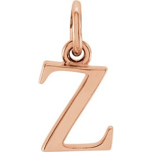 18K Rose Gold-Plated Sterling Silver Lowercase Initial z Pendant Siddiqui Jewelers