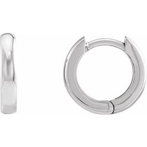Platinum 12 mm Hinged Hoop Earrings Siddiqui Jewelers