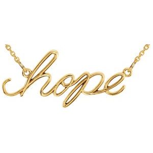 14K Yellow "Hope" 16.5" Necklace - Siddiqui Jewelers