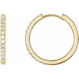 14K Yellow 3/8 CTW Lab-Grown Diamond 17.4 mm Hoop Earrings Siddiqui Jewelers