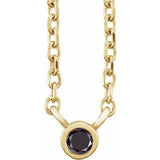 14K Yellow .03 CT Natural Black Diamond 16-18" Necklace Siddiqui Jewelers