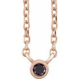 14K Rose .03 CT Natural Black Diamond 16-18" Necklace Siddiqui Jewelers