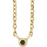 14K Yellow .015 CT Natural Black Diamond 16-18" Necklace Siddiqui Jewelers