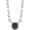 14K White .06 CT Natural Black Diamond 16-18" Necklace Siddiqui Jewelers