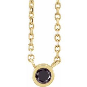 14K Yellow 1/10 CT Natural Black Diamond 16-18" Necklace Siddiqui Jewelers