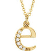 14K Yellow .03 CTW Diamond Lowercase Initial e 16" Necklace-Siddiqui Jewelers