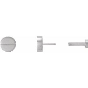 14K White 4.9 mm Geometric 4 mm Press Fit Back Earring Siddiqui Jewelers