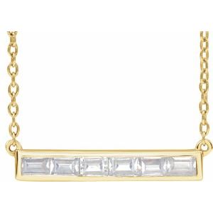 14K Yellow 3/8 CTW Lab-Grown Diamond Bar 16-18" Necklace Siddiqui Jewelers