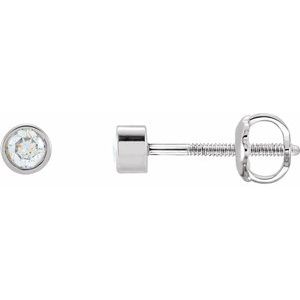 Platinum 1/8 CTW Natural Diamond Micro Bezel-Set Earrings Siddiqui Jewelers