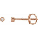 14K Rose .03 CTW Natural Diamond Micro Bezel-Set Earrings Siddiqui Jewelers