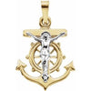 14K Yellow & White 15x16 mm Mariner's Cross Pendant - Siddiqui Jewelers