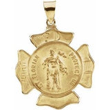 14K Yellow 25 mm Hollow St. Florian Medal - Siddiqui Jewelers