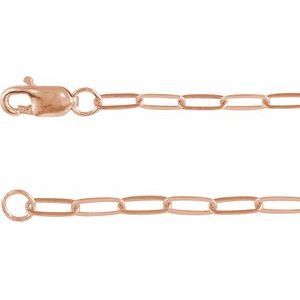 14K Rose 2.1 mm Paperclip-Style 20" Chain Siddiqui Jewelers