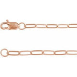 14K Rose 2.1 mm Paperclip-Style 24" Chain Siddiqui Jewelers