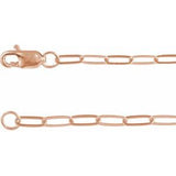 14K Rose 2.1 mm Paperclip-Style 16" Chain Siddiqui Jewelers