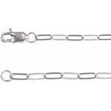 14K White 2.1 mm Paperclip-Style 18" Chain Siddiqui Jewelers