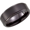 Black PVD Tungsten 8 mm Ridged Band Size 11.5-Siddiqui Jewelers