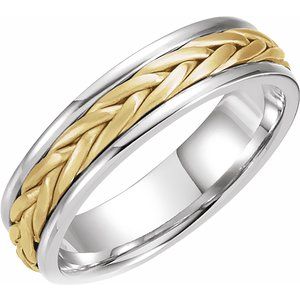 14K White/Yellow 5 mm Woven Band Size 10 - Siddiqui Jewelers