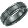 Black Titanium 7 mm Grooved Band Size 9.5 - Siddiqui Jewelers